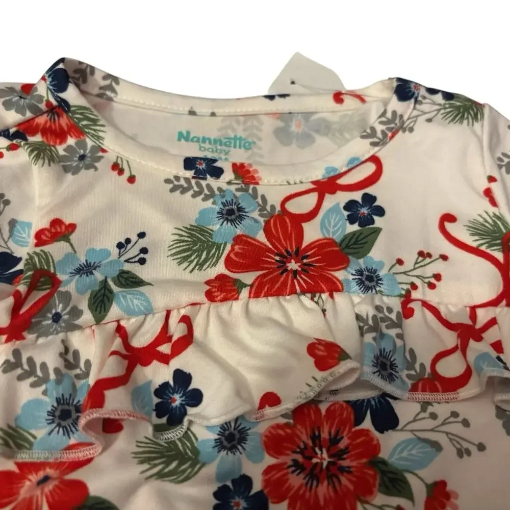 Nanette Baby 12M Floral Holiday Dress and Bloomers Set